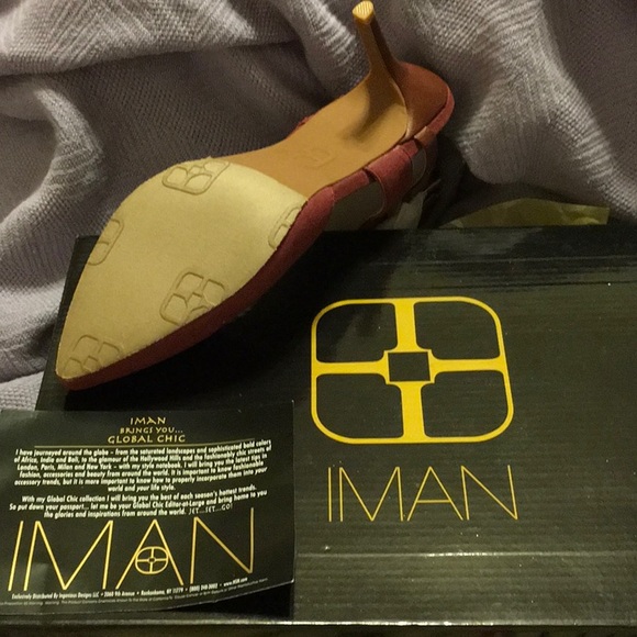 IMAN, NWT, MARSALA RED 3” Heels.Size 8W, see pics. Never worn or out of the box. - Picture 10 of 13